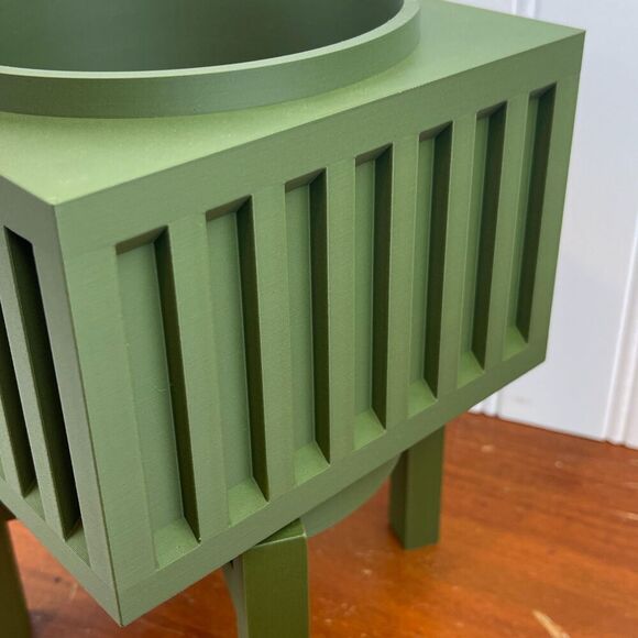 Larix Planter Pot, Indoor Planter w/ Drainage Hole and Drip Tray - Picture 5 of 9